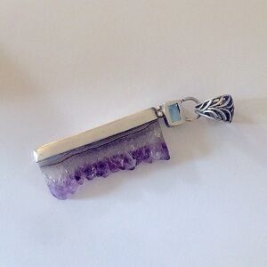 Raw Amethyst Geode Pendant